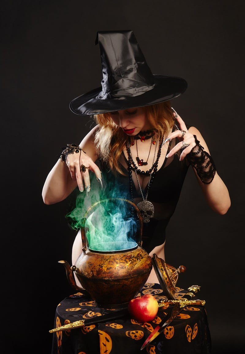 Witch casting a spell