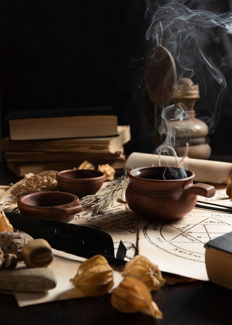 Occult symbols and candles